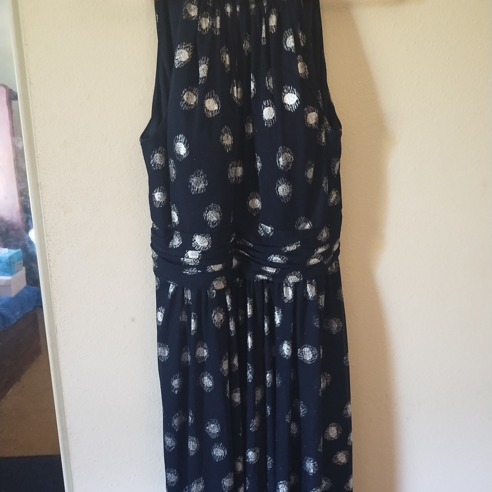 Jessica Howard Navy and White High Low Dress